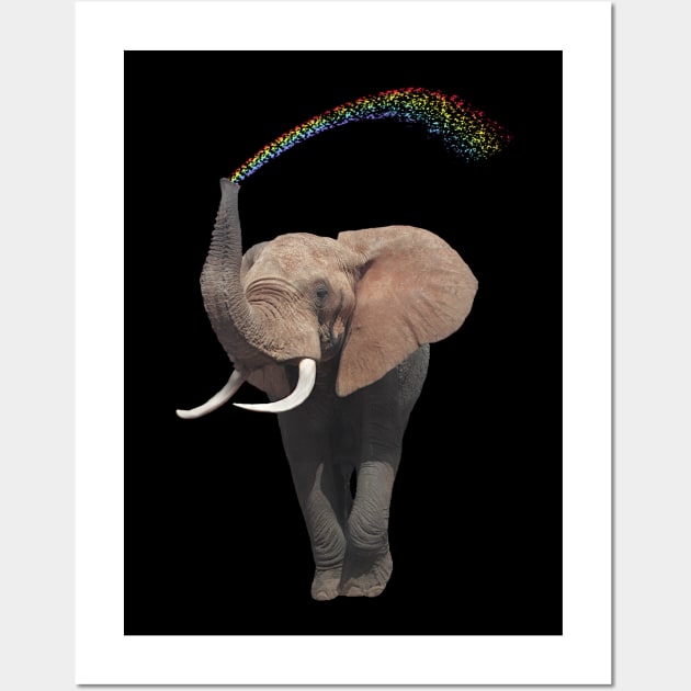 Elephant with rainbow - Elephants in Africa Wall Art by T-SHIRTS UND MEHR